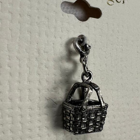 Longaberger Basket Large Market Basket Charm Antiqued Silver Tone NEW - Picture 2 of 7